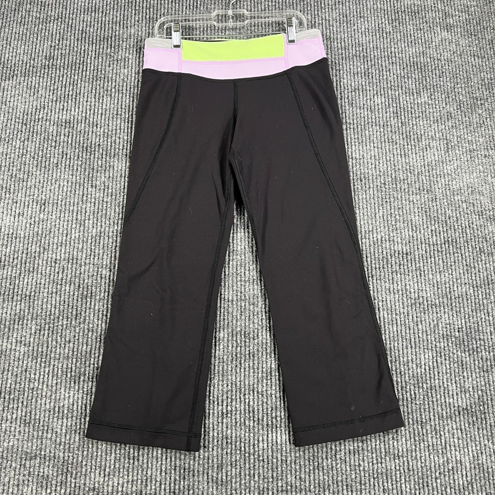 Lululemon Leggings Cropped Pants Womens Size 2 Black Gym Run Yoga Activewear